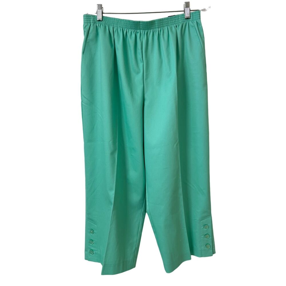 NWT Alfred Dunner 14 Classic Fit Capris Comfort Waist Easy Wear Care Mint Green